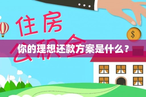 若尔盖你的理想还款方案是什么？