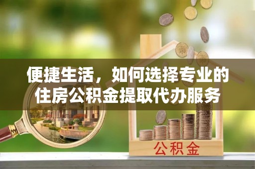 若尔盖便捷生活，如何选择专业的住房公积金提取代办服务