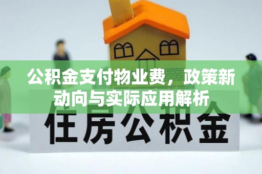 若尔盖公积金支付物业费，政策新动向与实际应用解析